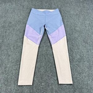 Outdoor Voices Leggings Womens Large Blue Purple Colorblock Ankle Yoga Athletic
